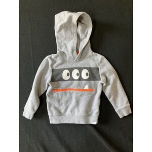 Baby Gap Toddler Gray Monster Zipper Mouth Hoodie Sweatshirt 5T HLWN 3D HOOD